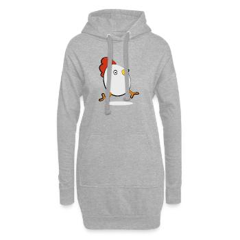 Poulet aux oeufs - Sweat-shirt à capuche long Femme - gris chiné - Devant