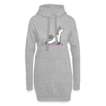 Einhorn Yoga Geschenk Training Fitness Gym Sport - Hoodie-Kleid - Grau meliert - Vorne