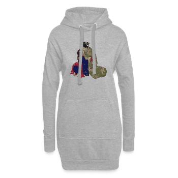 geisha+liebhaber - Hoodie-Kleid - Grau meliert - Vorne