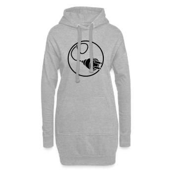 kreis rund logo anschliessen anschluss kabel steck - Hoodie-Kleid - Grau meliert - Vorne