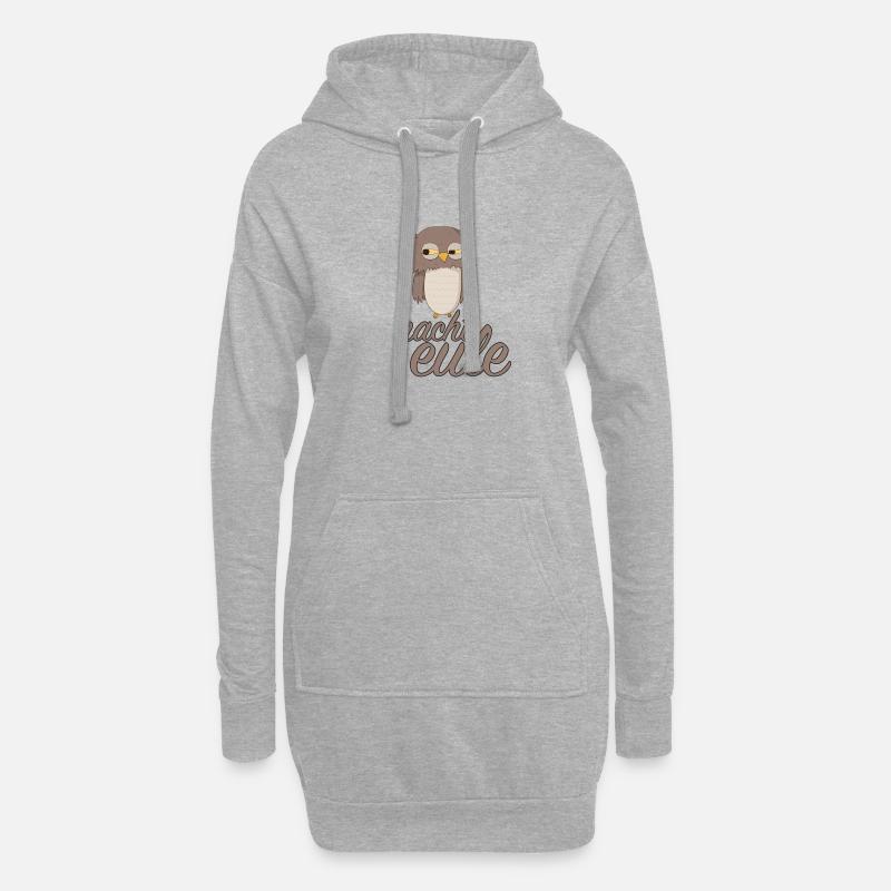 Nachteule - Hoodie-Kleid - Grau meliert