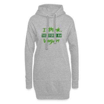 Therefor I'm Vegan - Hoodie-Kleid - Grau meliert - Vorne