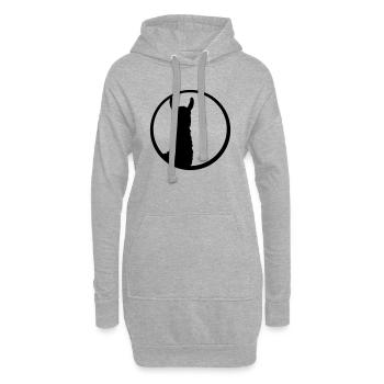 schwarz button logo rund kreis silhouette umriss l - Hoodie-Kleid - Grau meliert - Vorne