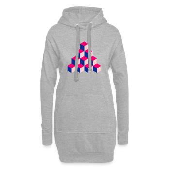 Tower of Cubes - Hoodie-Kleid - Grau meliert - Vorne