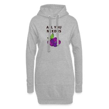 Tout ce dont vous avez besoin est Blueberry Blueberry Blueberry - Sweat-shirt à capuche long Femme - gris chiné - Devant