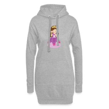 Maedchen Princesse Princess Château Cadeau - Sweat-shirt à capuche long Femme - gris chiné - Devant