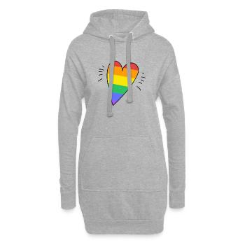 Heart love red colorful gift modern love - Hoodie Dress - heather grey - Front