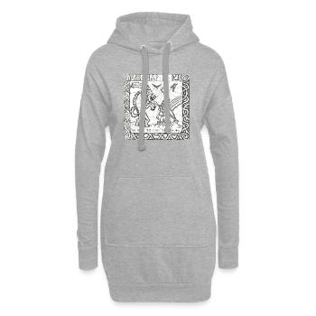 Le Dieu Odin contre le loup Fenrir - Sweat-shirt à capuche long Femme - gris chiné - Devant