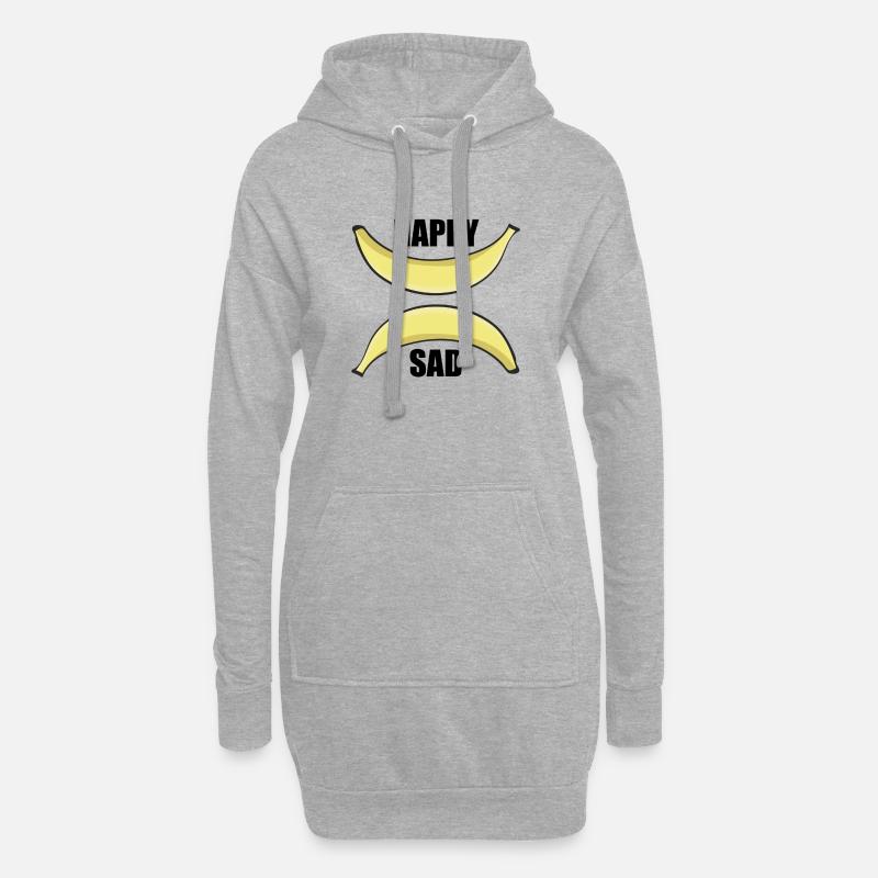 Banane - Hoodie-Kleid - Grau meliert