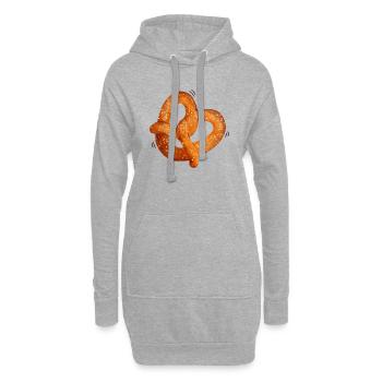 Brezel - - Geschenk, Geschenkidee - Hoodie-Kleid - Grau meliert - Vorne