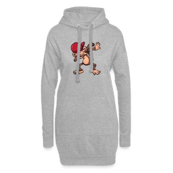 DABBING MONKEY SHIRT FUNNY DANCING GORILLE - Sweat-shirt à capuche long Femme - gris chiné - Devant