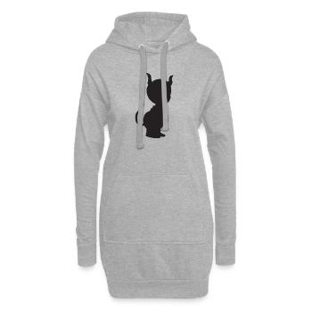 Bébé diable - Sweat-shirt à capuche long Femme - gris chiné - Devant