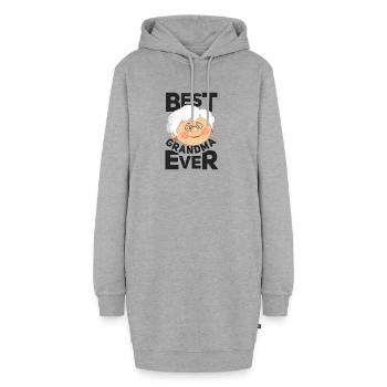 Beste Oma der Welt liebe Oma - Geschenkidee - Hoodie-Kleid - Grau meliert - Vorne