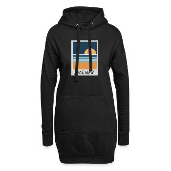 Retro Soforbildkamera Strand Sonnenuntergang - Hoodie-Kleid - Schwarz - Vorne