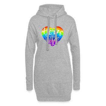 Coeur au lieu de se précipiter | coloré - Sweat-shirt à capuche long Femme - gris chiné - Devant