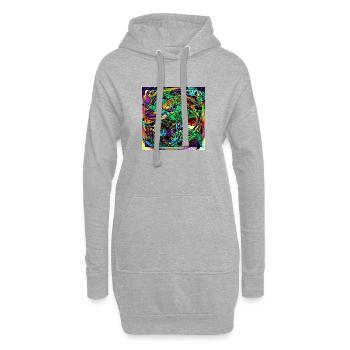 Carré, Carré, Style, Imprimer - Sweat-shirt à capuche long Femme - gris chiné - Devant