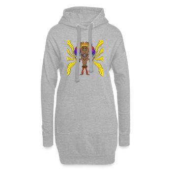 Chaman coloré - Sweat-shirt à capuche long Femme - gris chiné - Devant