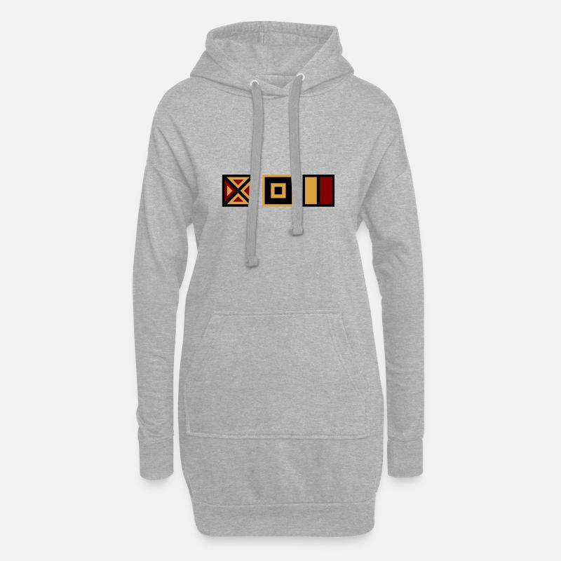 Abstract, geometric pattern - Hoodie Dress - heather grey