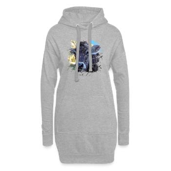 Kein Kälbchen mehr aber noch keine Kuh - Hoodie-Kleid - Grau meliert - Vorne