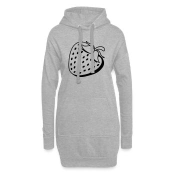 fruchtig erdbeere lecker obst beeren hunger essen - Hoodie-Kleid - Grau meliert - Vorne
