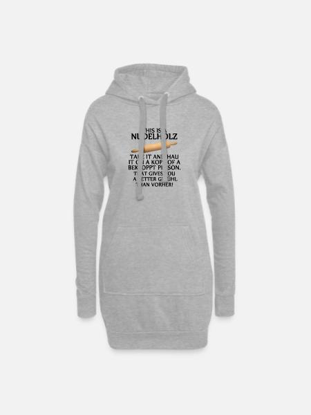 Nudelholz - Hoodie-Kleid - Grau meliert