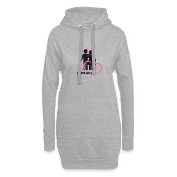 I LOVE MY DJ - Hoodie-Kleid - Grau meliert - Vorne