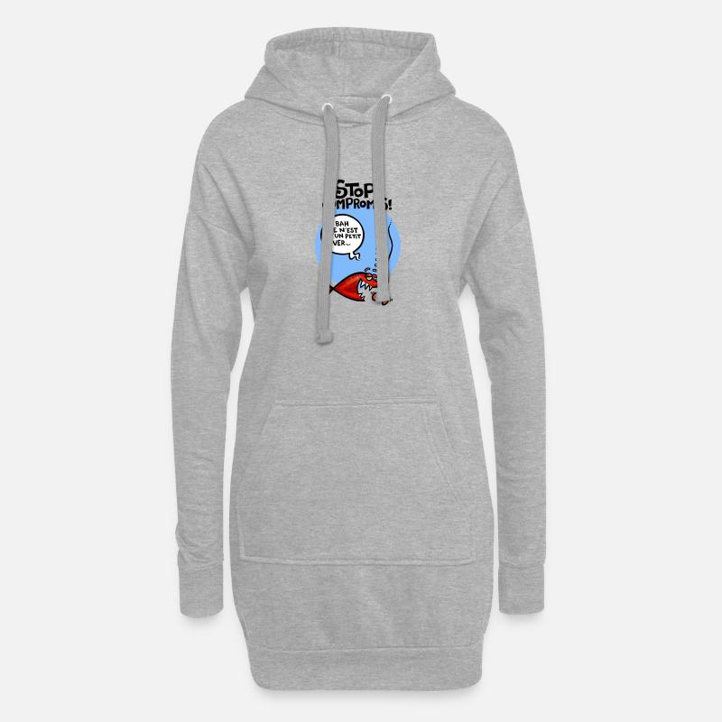 Stop compromis - Sweat-shirt à capuche long Femme - gris chiné