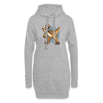 Wraptor Raptor Dinosaurier Dino Burrito Tortilla - Hoodie-Kleid - Grau meliert - Vorne