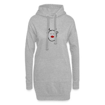 Rudolf Weihnachten Geschenkidee - Hoodie-Kleid - Grau meliert - Vorne