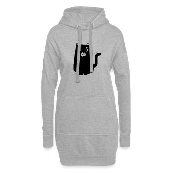 Katze Kater Cartoon Comic süss lustig - Hoodie-Kleid - Grau meliert - Vorne