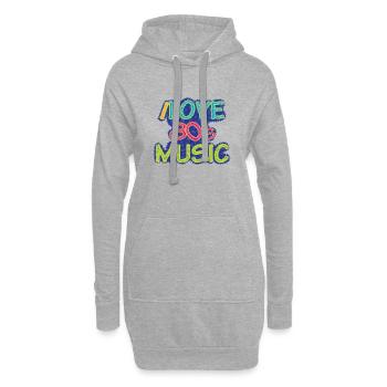 I love 80's music 80er Musik Jahre Geschenk Geek - Hoodie-Kleid - Grau meliert - Vorne
