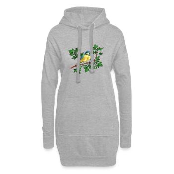 Oiseau de sikorka - Sweat-shirt à capuche long Femme - gris chiné - Devant