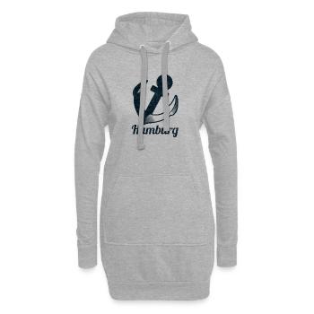 Ancre de Hambourg - Sweat-shirt à capuche long Femme - gris chiné - Devant