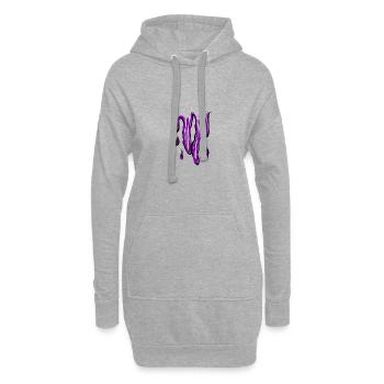 Dripping Purple Design - Sweat-shirt à capuche long Femme - gris chiné - Devant