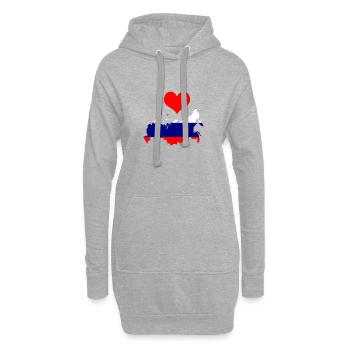 I Love Russia - Hoodie-Kleid - Grau meliert - Vorne