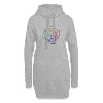 Rainbow whirl oder Regenbogen wirbel - Hoodie-Kleid - Grau meliert - Vorne