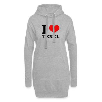 I love Texel Insel Urlaub Niederlande Nordsee - Hoodie-Kleid - Grau meliert - Vorne