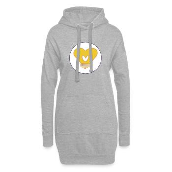Lucky beari ampoule - Sweat-shirt à capuche long Femme - gris chiné - Devant