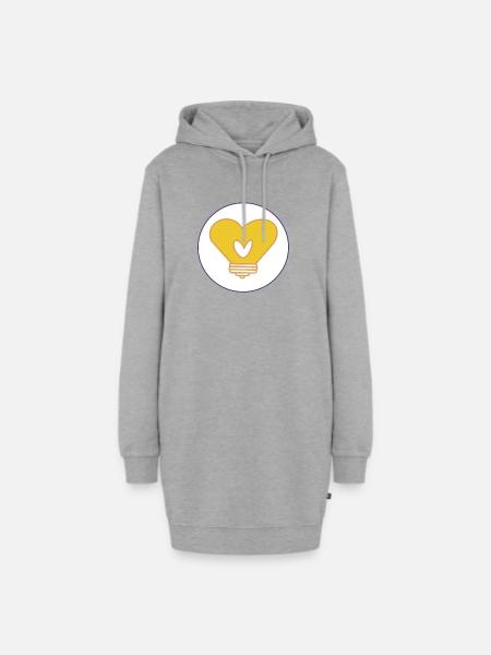 Glücksbärchi Glühbirne - Hoodie-Kleid - Grau meliert