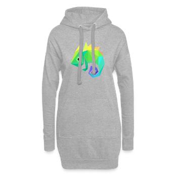 caméléon - Sweat-shirt à capuche long Femme - gris chiné - Devant