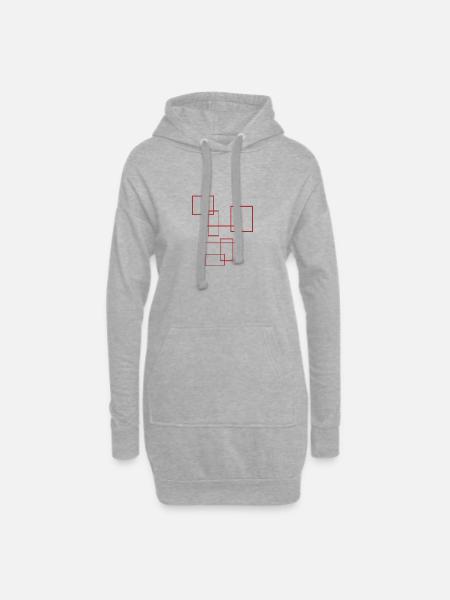 Rechtecke - Hoodie-Kleid - Grau meliert