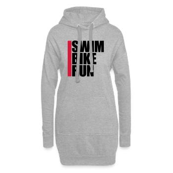 logo sport nager course à pied texte triathlon marathon a - Sweat-shirt à capuche long Femme - gris chiné - Devant