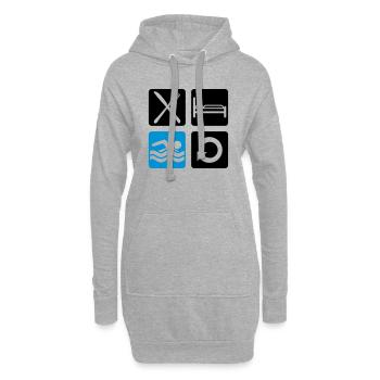 piscine boutons cool nager manger dormir w - Sweat-shirt à capuche long Femme - gris chiné - Devant