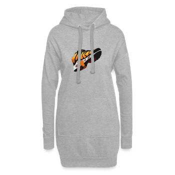 Orange Sneaker sharksneaker Design Bild Grafik - Hoodie-Kleid - Grau meliert - Vorne