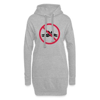 nage interdite zone d'alerte sans bouclier - Sweat-shirt à capuche long Femme - gris chiné - Devant