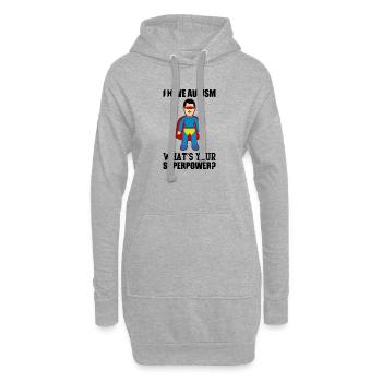 I HAVE AUTISM WHAT IS YOUR SUPERPOWER ? - Hoodie-Kleid - Grau meliert - Vorne