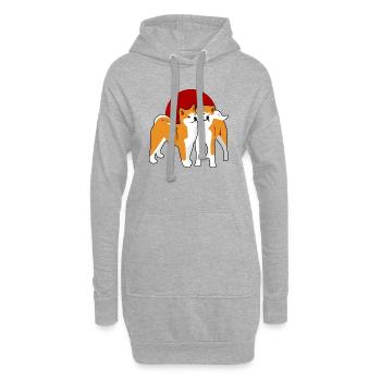Dogs - Hoodie Dress - heather grey - Front