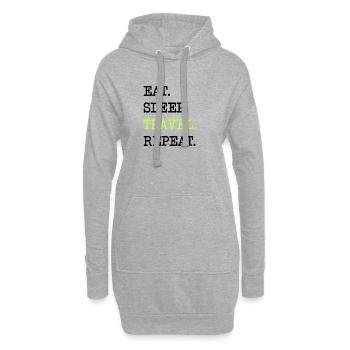 Eat Sleep Travel Repeat Voyage Voyage Cadeau - Sweat-shirt à capuche long Femme - gris chiné - Devant