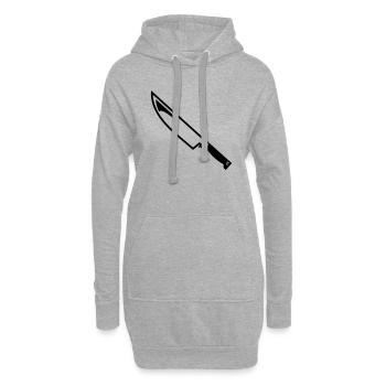 Couteau - Sweat-shirt à capuche long Femme - gris chiné - Devant