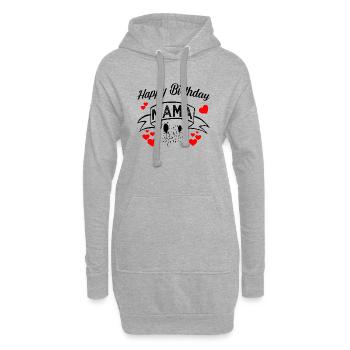 Happy Birthday Mama! Geburtstags Glückwunsch Mutti - Hoodie-Kleid - Grau meliert - Vorne